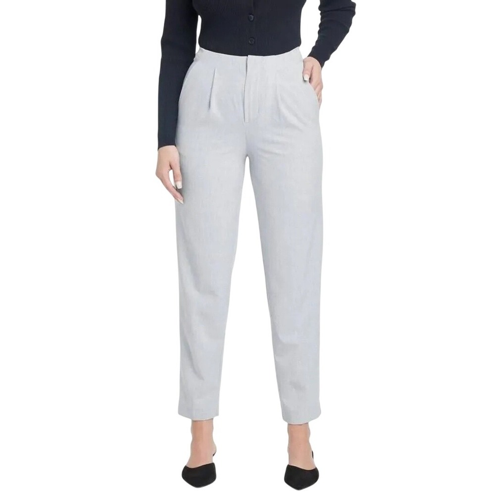 A New Day Women's Gray Highest Rise Tapered Leg Stretch Tailored Trousers Size 2